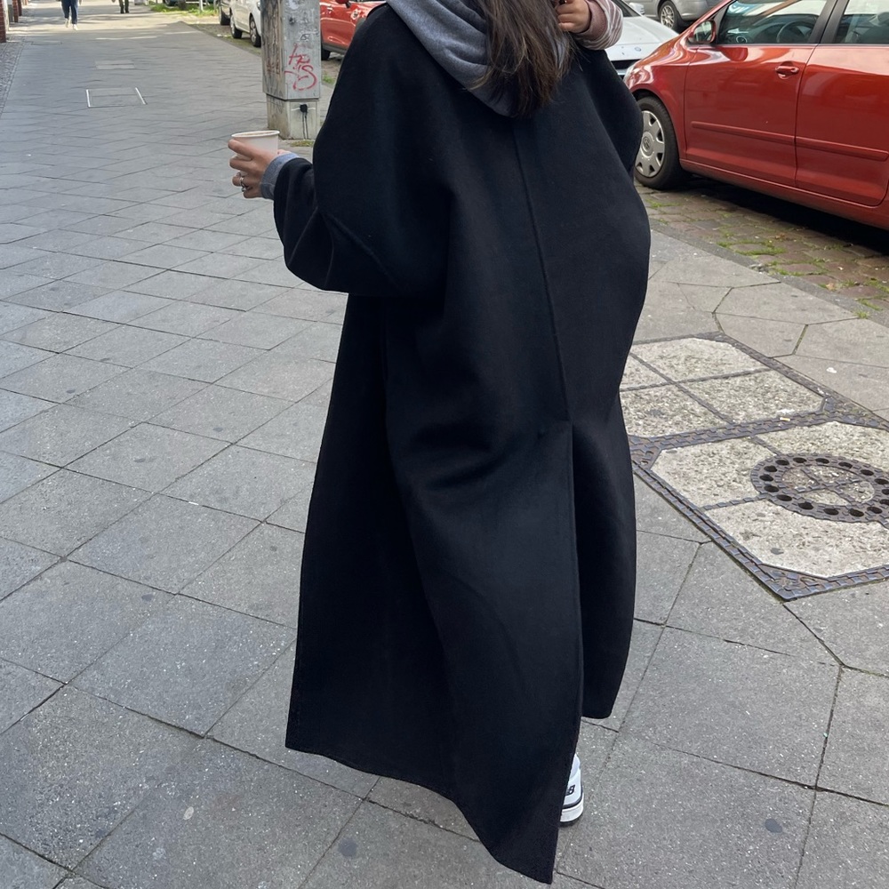 Zara Black Oversized Coat, Size S